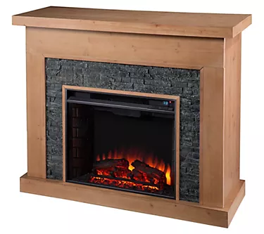 SEI Furniture Standlon Electric Fireplace with Faux Stone