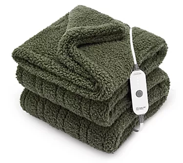 Sunbeam Electric Throw Nordic Sherpa Extra-LongHeated Blanket