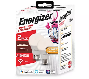 Energizer Set of 2 Smart Warm White Dimmable LED Light Bulbs