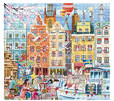 eeBoo Piece & Love Stockholm - 1000 pc Puzzle