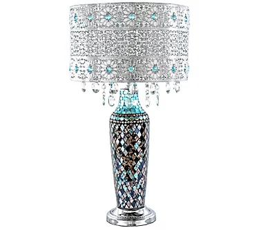 River of Goods 24.25"H Beaded Table Lamp with Mosaic Base