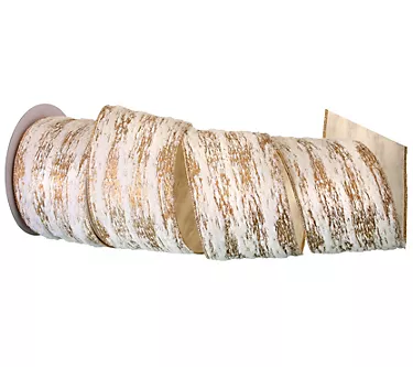 4"X10y Birch Wired Ribbon by Valerie