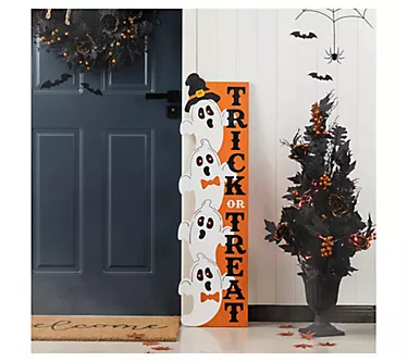Glitzhome 42" Lighted Halloween Ghostie Porch Sign w/ Timer