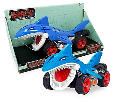 Crazy Truck Motorized Shark Toy Vehicle w/ Sounds & Stunts