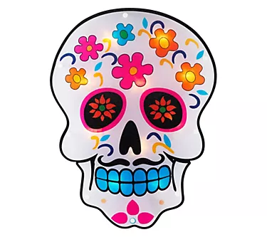 Northlight 15" Prelit Skull Day of the Dead Window Silhouette