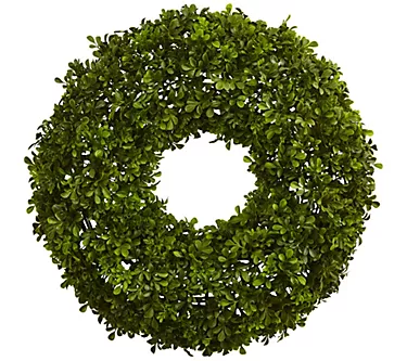 22" Boxwood Wreath by Nearly Natural