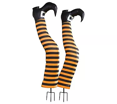 Set of 2 Halloween Witch Leg Stakes from Evergreen