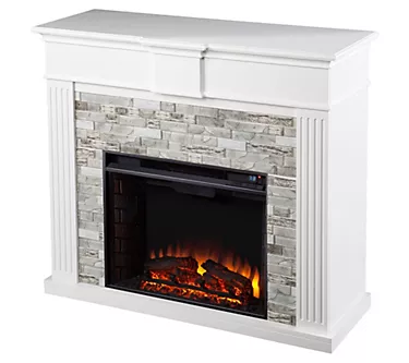 SEI Furniture Bondale Electric Fireplace with F aux Stone