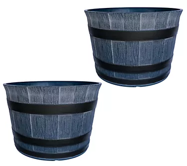 Roberta's Set of 2 10" Whiskey Barrel Planters