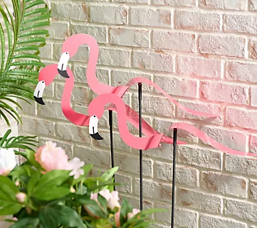 Home2Garden Set of 3 Flamingo Balancer Stakes