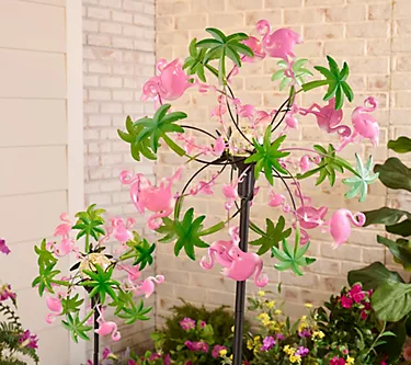 Temp-tations Outdoors Set of 2 Wind Spinners with Solar Lights