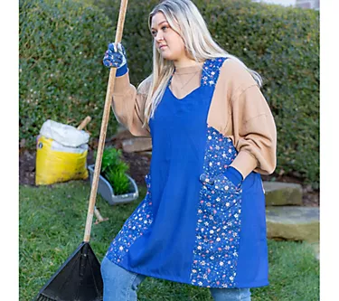 Evergreen Edith Floral Gardener's Full Apron and Gloves