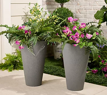 Montclair Set of 2 22.24" Tall Planters By Southern Patio
