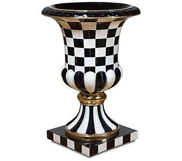 MacKenzie-Childs Courtly Check Pedestal Urn