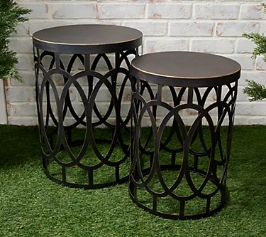 Garden Reflections Set of 2 Outdoor Nesting Accent Tables