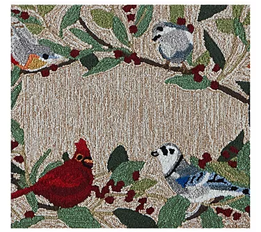 Liora Manne Frontporch Bird Border Rug Natural20" x 30"