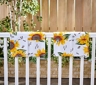 Pocket Bloomers Set of 2 Oilcloth Railing Planters