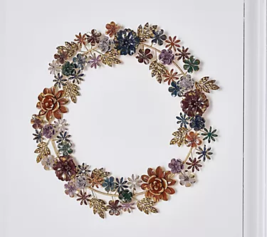 Home Reflections 23" Harvest Floral Metal Wreath