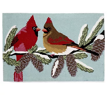 Liora Manne Frontporch Cardinals Rug Sky 24"X36"
