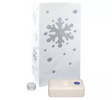 LumaBase Candle Luminaria Kit - Snowflake (12 Count)