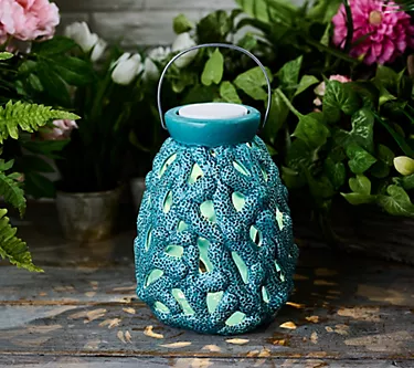 Barbara King Indoor/Outdoor Illuminated Ceramic Coral Reef Lantern