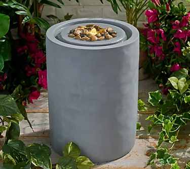Scott Living 15" Illuminated Tabletop Fountain with River Rocks