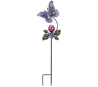 SVD Purple/Blue Changing Color Butterfly SolarGarden Stake