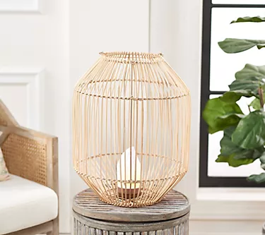 Barbara King 18" Rattan Lantern with Tiki Flame & Remote 1 383118-barbara-king-18-rattan-lantern-with-tiki-flame-remote-1.webp