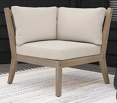 Linon Home Teagon Bge Nat Corner Chair