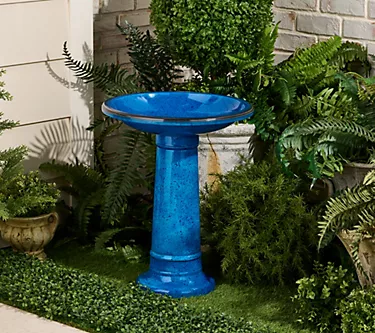 "As Is" Jennings Faux Ceramic Bird Bath with Fillable Base