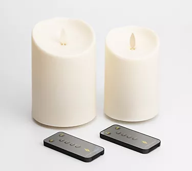 Luminara Set of (2) 4" & 5" Outdoor Candles with (2) Remotes