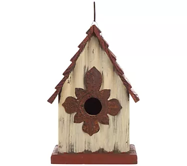 Glitzhome A-Frame Style Distressed Lawn GardenBirdhouse