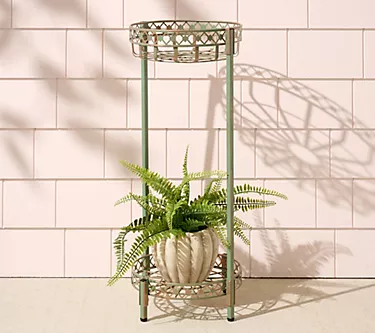 "As Is" Garden Reflections 2-tier Metal Plant Stand