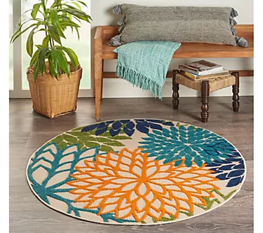 Nourison Aloha Tropical 4' x Round Rug 1 383645-nourison-aloha-tropical-4-x-round-rug-1.webp