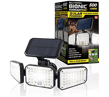 Bell + Howell Bionic Floodlight Max Solar Power ed Motion Ligh