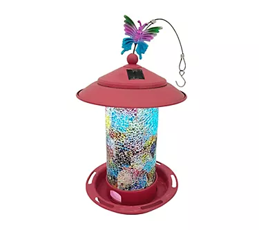 Temp-tations Outdoors Solar Bird Feeder w/ Interchangeable Critter Icons