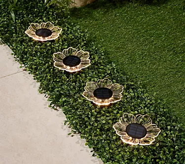 "As Is" Jennings Set of 4 Fiber Effect Acryllic Flower Lights