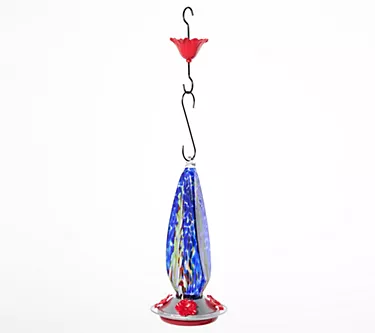 Ultimate Innovations Glass Teardrop Hummingbird Feeder
