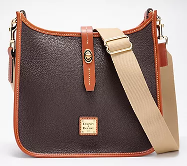 Dooney & Bourke Pebble Leather Turnlock Messenger Bag
