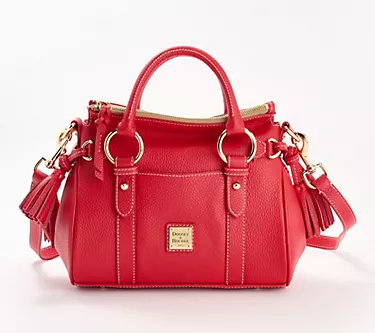 Dooney & Bourke Lucca Pebble Leather Satchel with Crossbody Strap