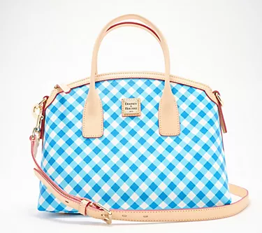 Dooney & Bourke Coated Cotton Gingham Domed Satchel