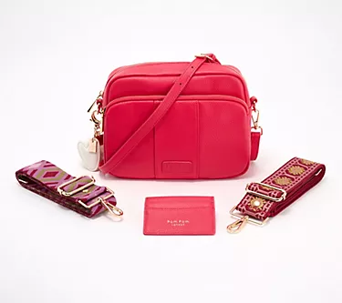 Pom Pom London Original Plus Leather Crossbody Bag w/ Accessories