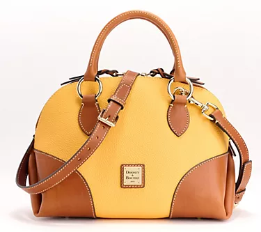 Dooney & Bourke Pebble Leather Domed Satchel with Trim