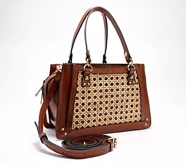 Patricia Nash Corana Leather Satchel with Crossbody Strap