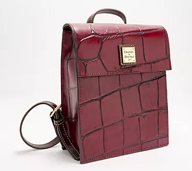 Dooney & Bourke Denison Leather Croco Flap Backpack