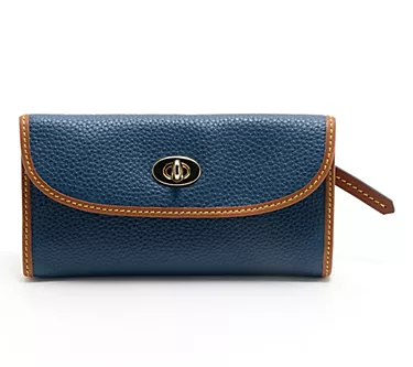 Dooney & Bourke Pebble Leather Continental Turnlock Wallet