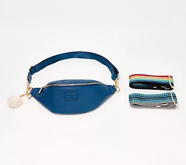 Pom Pom London Leather Bum Bag with Fashion Straps