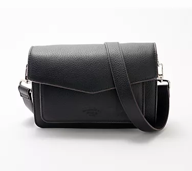 American Leather Co. Accordian Pebble Leather Crossbody -Troy