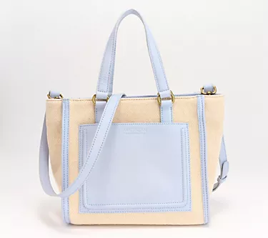 American Leather Co. Bayberry Small Leather Tote w/ Crossbody Strap