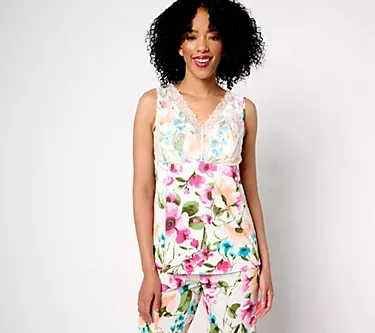 Breezies Lounge Lace Camisole with Built-in Bra